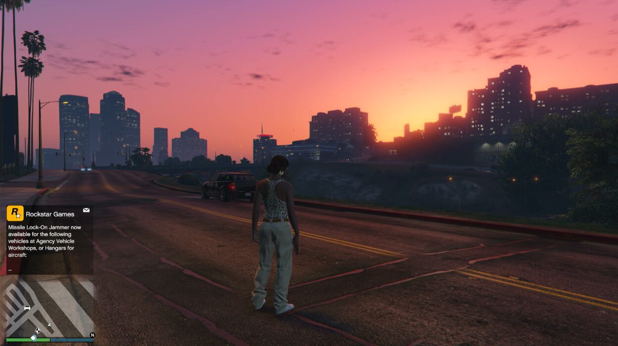 GTA V online on PS4 & PS5 — Los Santos at sunset